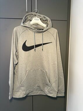 Nike Grey Pullover Hoodie with Black Swoosh